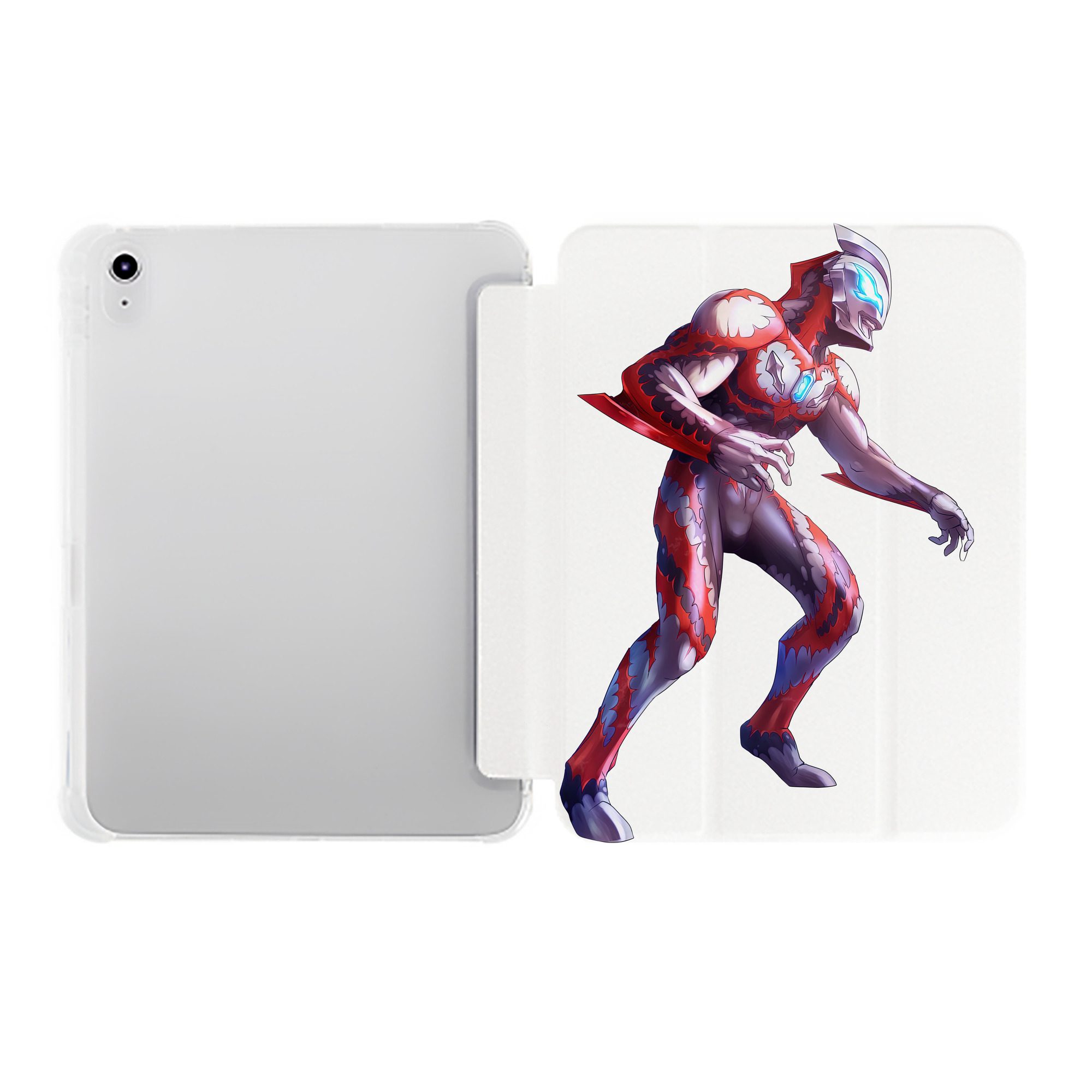 （画像用） ウルトラマン Ultraman IPad ケース ペン収納付き 三つ折りスタンド PUレザー×シリコン 対応機種9.5/10.5/10.9インチ